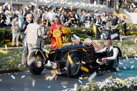 Ein Bugatti Type 59 Sports von 1934 gewann den Preis „Best of Show“ beim Pebble Beach Concours d'Elegance 2024 – eine Premiere für ein Modell, das noch im Originalzustand erhalten geblieben ist.