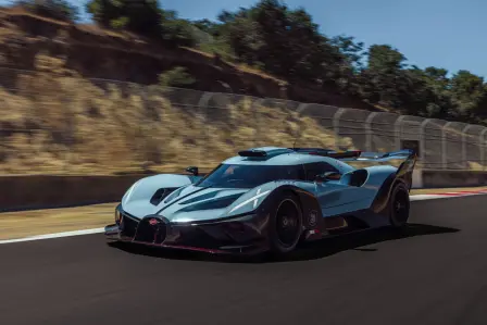 The Bugatti Bolide 100th anniversary edition was seen on a race track for the first time at the WeatherTech Raceway Laguna Seca.