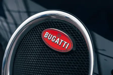The brand's red oval is also used in the modern Bugatti era: here on the Bugatti Veyron 16.4.