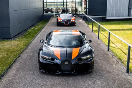 Chiron Super Sport 300+ and Veyron 16.4 Grand Sport Vitesse World Record Edition in Molsheim.