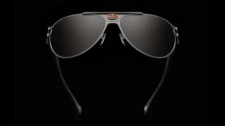 11. 925 Sterling Silver and Embossed Leather Temples, Bugatti Eyewear Collection One.