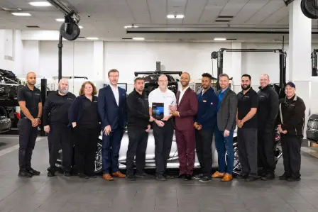 The Bugatti Greenwich team is awarded the Regional Best Performing Bugatti Service Partner award.