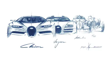 Evolution of the iconic Bugatti horshoe grill