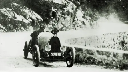 100 years ago, Jean Mabille had his eyes set firmly on the road ahead as he navigated his Bugatti Type 13 perfectly around every corner of La Turbie's hill climb.