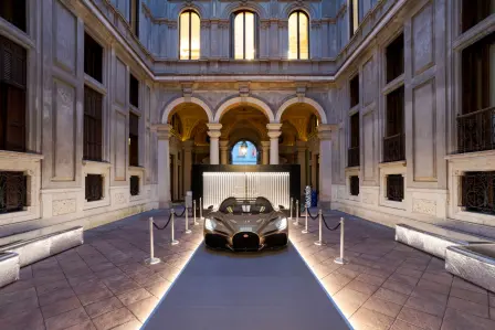 Bugatti Home unveils its new collection in the gardens of Palazzo Chiesa during Milan Design Week 2024.
