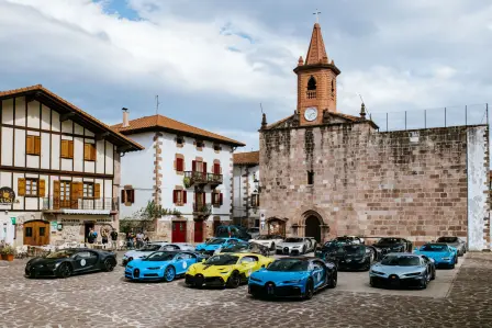 Jour 1 du Bugatti Grand Tour Europe 2023, en route vers Chillida Leku.