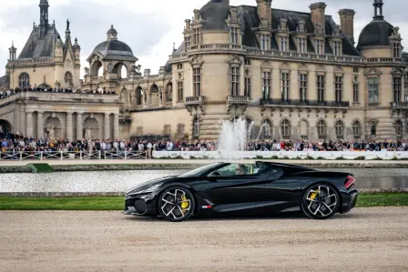 The W16 Mistral was presented at the Chantilly Arts & Elegance Richard Mille Concours  d'Elegance on Sunday 25 September.