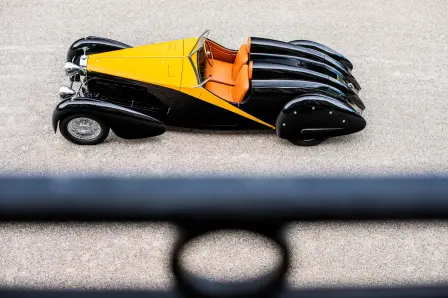 Der Type 57 Roadster Grand Raid Usine ist in Schwarz und Gelb lackiert –den Lieblingsfarben von Ettore Bugatti.