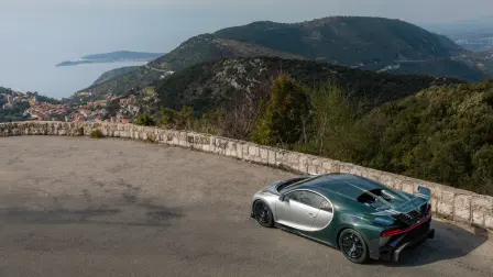 La Turbie, a small town north of the Principality of Monaco overlooking the Mediterranean Sea, where Bugatti paid a visit with a unique Chiron Pur Sport - the modern equivalent of Ettore's creation, the most agile Bugatti yet.