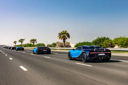 Le 2ème rallye des propriétaires Bugatti aux Émirats arabes unis.