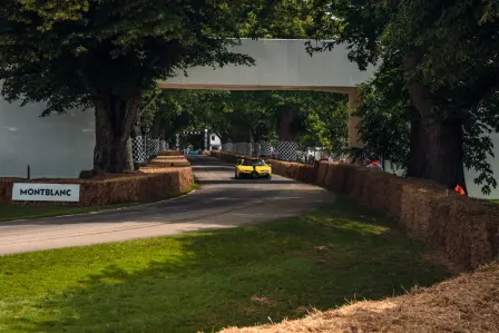 The Bugatti Chiron Pur Sport about to provide with a glimpse of what it is capable of on the 1.86km of the Hill Climb at Goodwood Festival of Speed 2021.