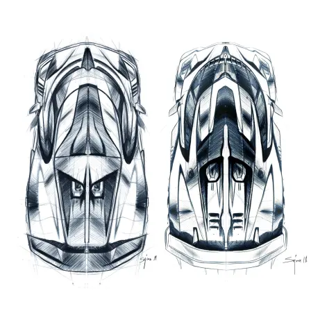 Bugatti Divo Designskizze.