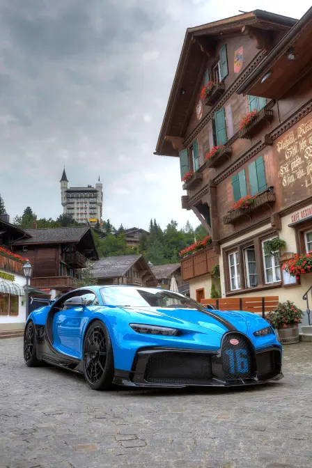 La nouvelle Chiron Pur Sport à Gstaad, Suisse.