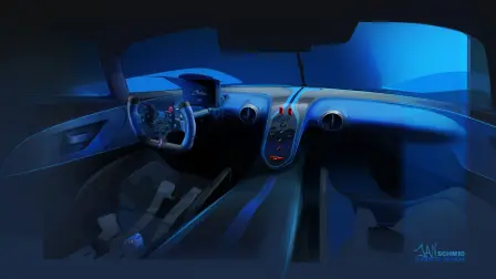 Design sketch Bugatti Bolide interior - Jan Filip Schmid, Bugatti Design