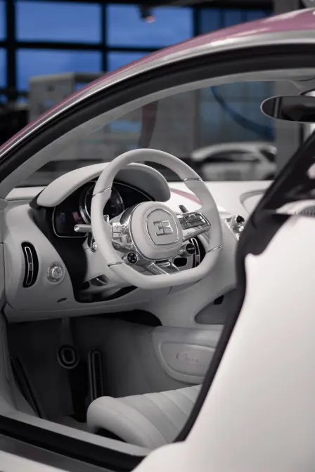 View of the interior of the Bugatti Chiron Sport Alice"."