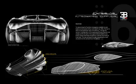 La radicalité du concept de la Tourbillon est unique dans l’histoire de Bugatti.