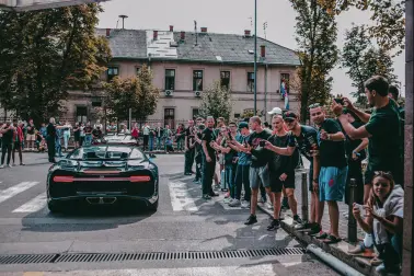 Crowds were able to experience the full fury of Bugatti's iconic 8-litre quad-turbo engine.