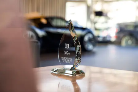 The Bugatti Service Excellence Award 2024 – A symbol of precision, dedication, and the pursuit of perfection, awarded only to those who meet the highest standards of service.