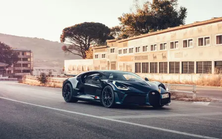 The new Bugatti Divo on the historic racetrack in Targa Florio, Sicily.