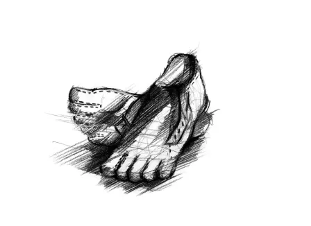 Ettores Fünf-Zehen-Schuhe