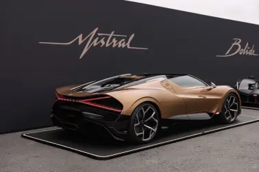 At Le Domaine Bugatti, guests were able to take a closer look at the W16 Mistral, painted in a special shade of gold.