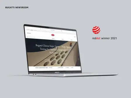 Bugatti Newsroom wins a 2021 Red Dot Design Award in the category Brands & Communication Design.