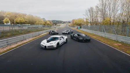 Bugatti teste la flotte de véhicule la plus exclusive au monde au Nürburgring.