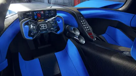 Every facet of the Bolide’s interior has been created specifically for Bugatti’s track-only hyper sports car.