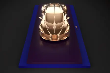 S’inspirant de « La Voiture Noire » de Bugatti, le studio Asprey a créé une sculpture en or unique et une œuvre d’art originale reliées à un NFT.