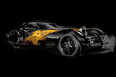 Der charakteristische Duotone von Bugatti auf einem Type 57 Atalante.
