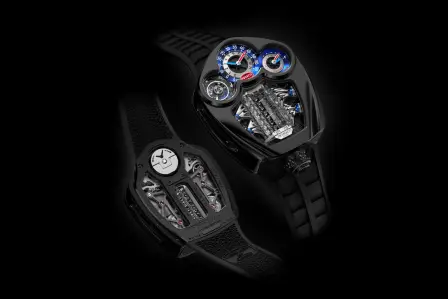 The Jacob & Co Tourbillon: an incomparable timepiece that reinterprets the flawless aesthetic of the new Bugatti hyper sports cars.
