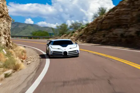 Bugatti engineers complete the next development phase of the exclusive Centodieci with hot weather testing in the Arizona desert.