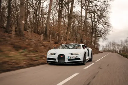 Test drive with the Bugatti Chiron Sport on the streets of Rambouillet, south west of Paris.