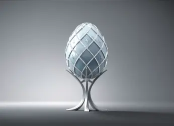 The eggshell of the Royale Edition of the Asprey Bugatti Egg Collection is made from carbon fiber.