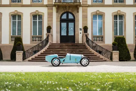 One of the six Baby II Type 35 Centenary Editions, the example with no hand painted number, is a tribute to the original prototype that was kept in reserve by Ettore Bugatti.