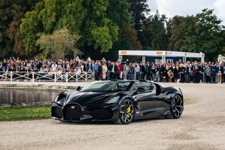 The W16 Mistral was presented at the Chantilly Arts & Elegance Richard Mille Concours  d'Elegance on Sunday 25 September.