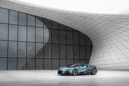 The Bugatti Tourbillon made its Baku debuts in front of the Heydar Aliyev Center.​