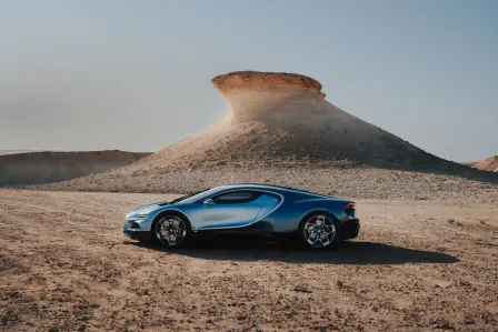 Der Bugatti Tourbillon war in der Zekreet-Wüste in Doha eine außergewöhnliche Erscheinung.