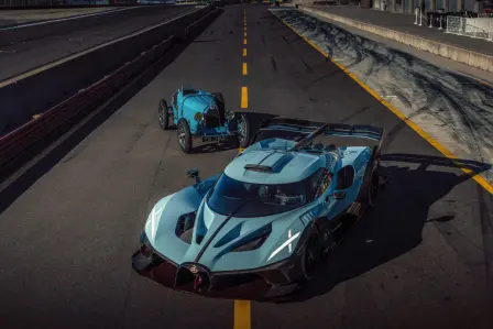 The Bugatti Bolide 100-year anniversary edition meets the Type 35, the thoroughbred that inspired it – in this case, a rare Type 35T Grand Prix, generously provided by a collector.