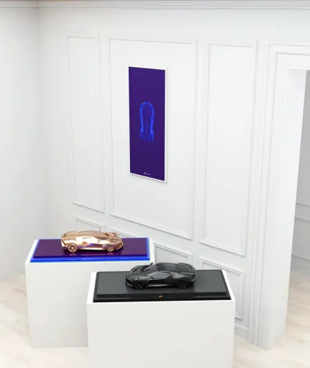 S’inspirant de « La Voiture Noire » de Bugatti, le studio Asprey a créé une sculpture en or unique et une œuvre d’art originale reliées à un NFT.