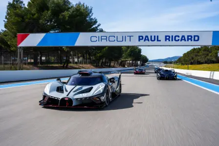 On a sighting lap. Bolide customers experience the legendary Circuit Paul Ricard in their own hyper sports cars during the 'Feeling The Track' event.​
    