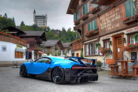 La nouvelle Chiron Pur Sport à Gstaad, Suisse.