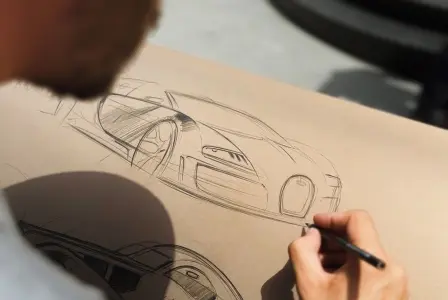 Jascha Straub hilft Bugatti-Kunden, ihre kreativen Ideen in Kunstwerke zu verwandeln.