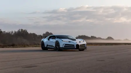 The pre-series prototype vehicle is pushed to the limit by Bugatti’s test drivers and engineers at the Nardò test track.